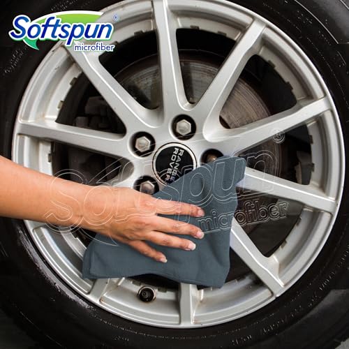 SOFTSPUN Microfiber Chenille & Single-Side Gloves 1700 GSM with Towel 340 GSM, 6 Piece Combo Grey, Multi-Purpose Super Absorbent and Perfect Wash Clean with Lint-Scratch Free Car, Dusting! - Image 5