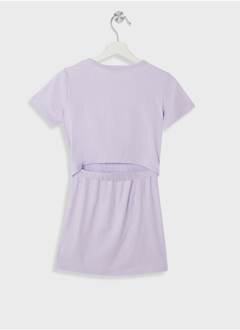 Calvin Klein Jeans - Kids Monologo Metallic T-Shirt Dress - Image 1