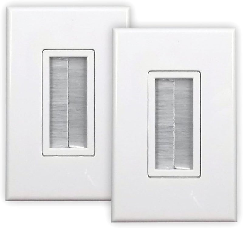 POWERBRIDGE Solutions PB-WPB-2 Cable Management Brush Wall Plate, Decora Style, Cable Pass Through, 2-Pack - Image 2
