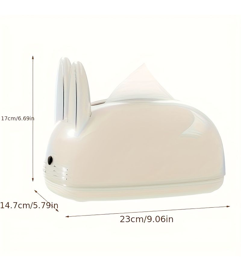 White Rabbit Tissue Box Holder for Living Room Coffee Table Modern Minimalist - Image 3