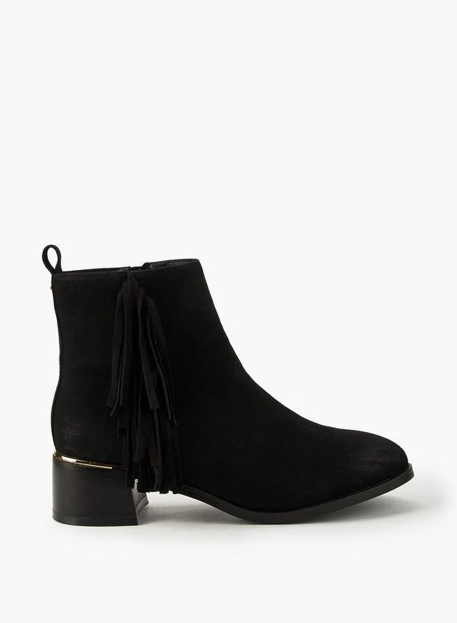 Flora Bella By Shoexpress BLACK Flora Bella Women'S Block Heel Ankle Boots for Women | Best Price UAE