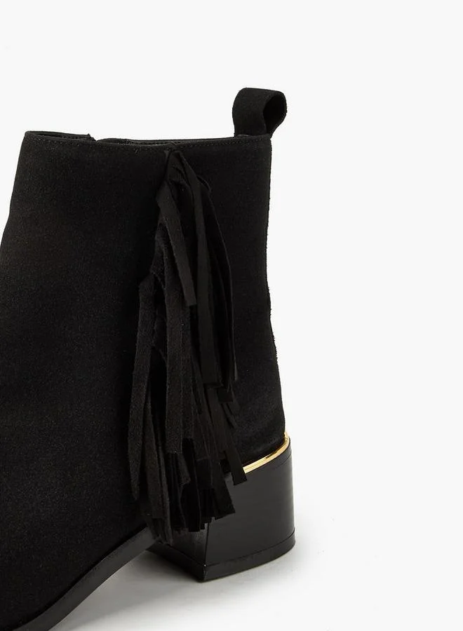 Flora Bella By Shoexpress BLACK Flora Bella Women'S Block Heel Ankle Boots for Women | Best Price UAE