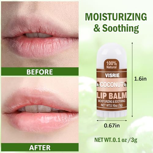 VISRIE Mini Lip Balm 40 Pack, Natural Lip Balms Bulk with Vitamin E and Coconut Oil, Moisturizing Lip Balm for Dry Cracked lips - 10 Flavors - Image 4