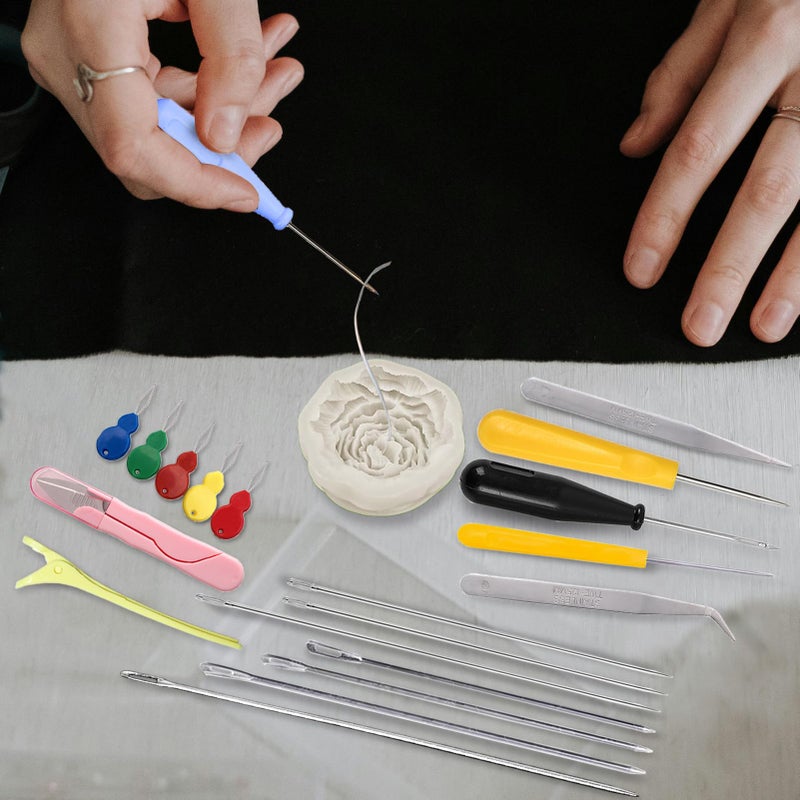 Nimozekd 24PCS Candle Making Supplies with Plastic Storage Box Big Eye Long Wick Needle for Candles &Silicone Mold,Punch Needle with Hook Eye,Candle Tool Kit for Beginner,Wicks Placing Tube,Stirring Spoon - Image 5