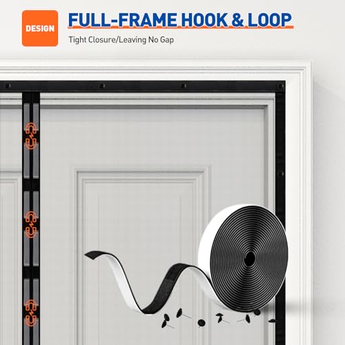 MAGZO Magnetic Screen Door Fit Door Size 36 x 82 Inch, Screen Size 38" x 83" Strong Magnets Mesh, Reinforced Fiberglass Net for Patio and Front Entrances, Gray - Image 5