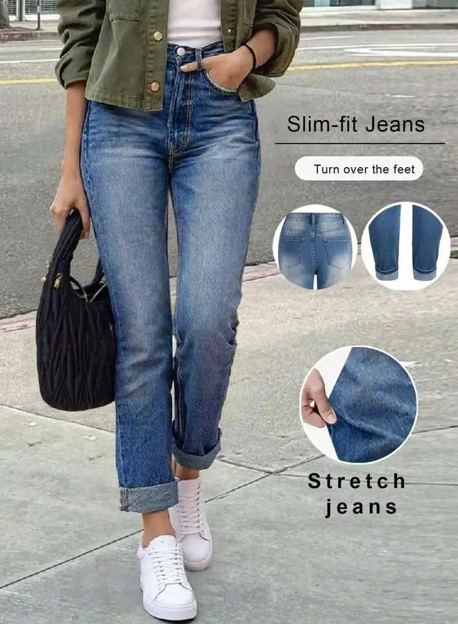 Take Two  Blue Slim Fit Stretch Jeans for Women | Best Price UAE