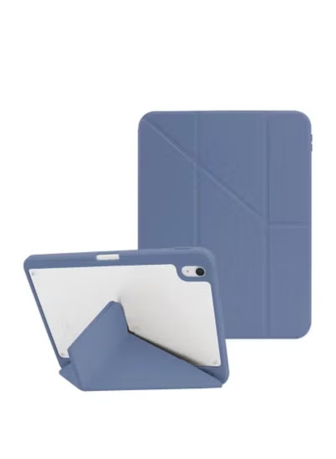 iPad 16" Smart Slim Folio Stand Case with Auto Sleep/Wake Cover, Pencil Slot, Transparent Purple Back Cover - Image 2