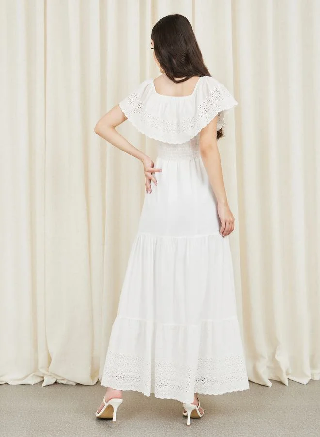 Styli Eyelet Maxi Dress