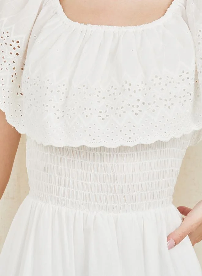 Styli Eyelet Maxi Dress