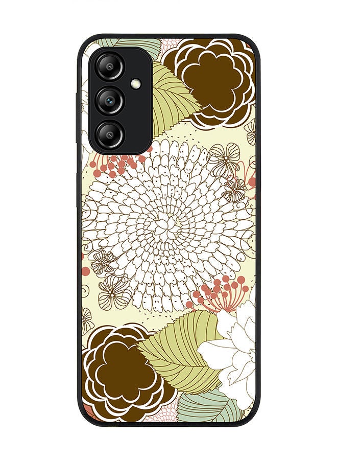 Stylizedd Rugged Black edge case for Samsung Galaxy A24 4G Slim fit Soft Case Flexible Rubber Edges Anti Drop TPU Gel Thin Cover - Blooming Flower - Image 1