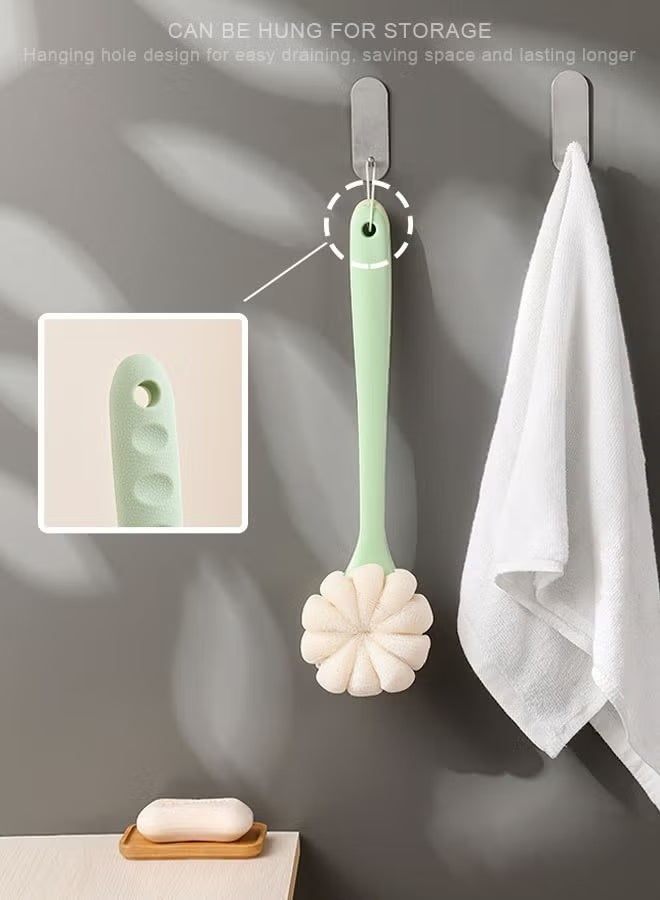 Shower Body Brush with Bristles and Loofah Back Scrubber Bath Mesh Sponge for Skin Exfoliating and Massage - Image 4