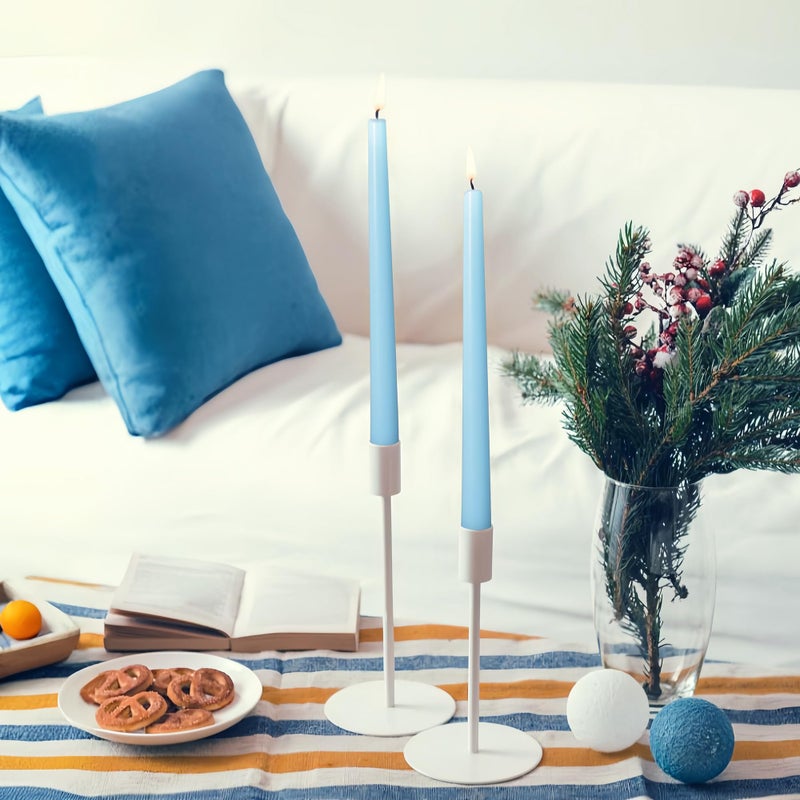 Viyffo Taper Candles 10 Inch - 12 Pack Sky Blue  Dripless  Unscented  Smokeless - 8 Hour Burn - Tall Candlesticks For Wedding  Dinner  Holiday  Party  Home Decor - Image 5