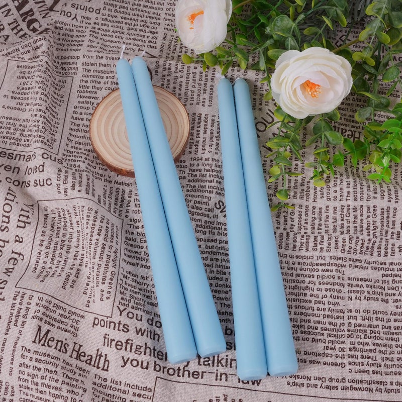Viyffo Taper Candles 10 Inch - 12 Pack Sky Blue  Dripless  Unscented  Smokeless - 8 Hour Burn - Tall Candlesticks For Wedding  Dinner  Holiday  Party  Home Decor - Image 2