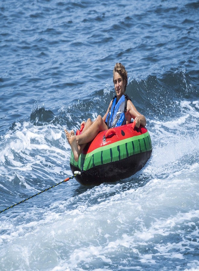 Solstice 48" Watermelon 1 Person Towable Tube Float Raft, Multicolor, one Size - Image 2