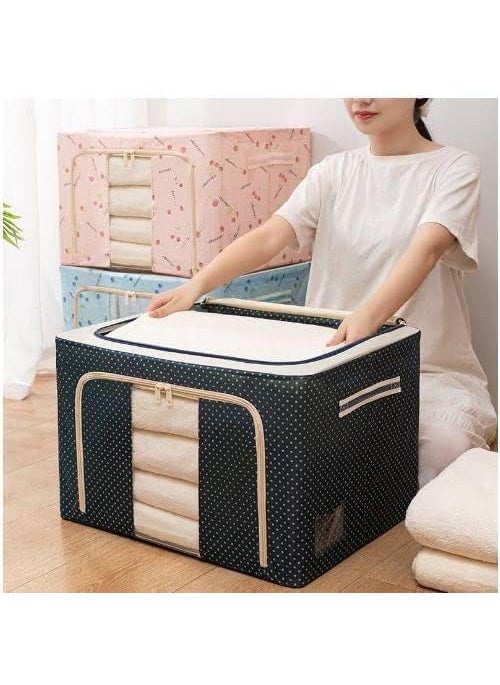 OTIPORTER OTIPORTER Foldable Large Storage Box for Clothes Saree Bags for Wardrobe Wardrobe Organizer for Clothes Saree Cover Saree Organisers Storage for Wardrobe 66 Liter Pack of 1  - Image 1