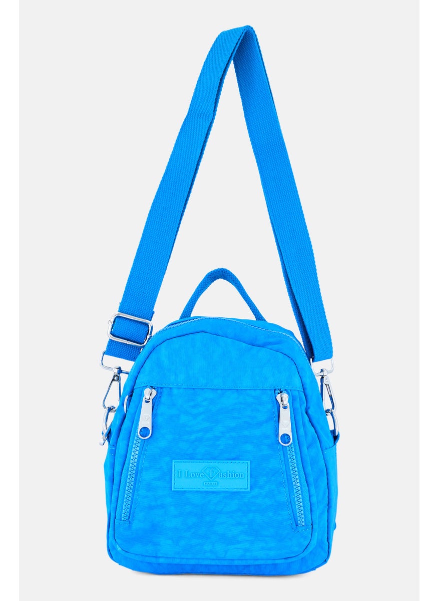 I Love Fashion Women Brand Logo Mini Backpack 21 L x 24 H x 8 W cm, Blue  - Image 1