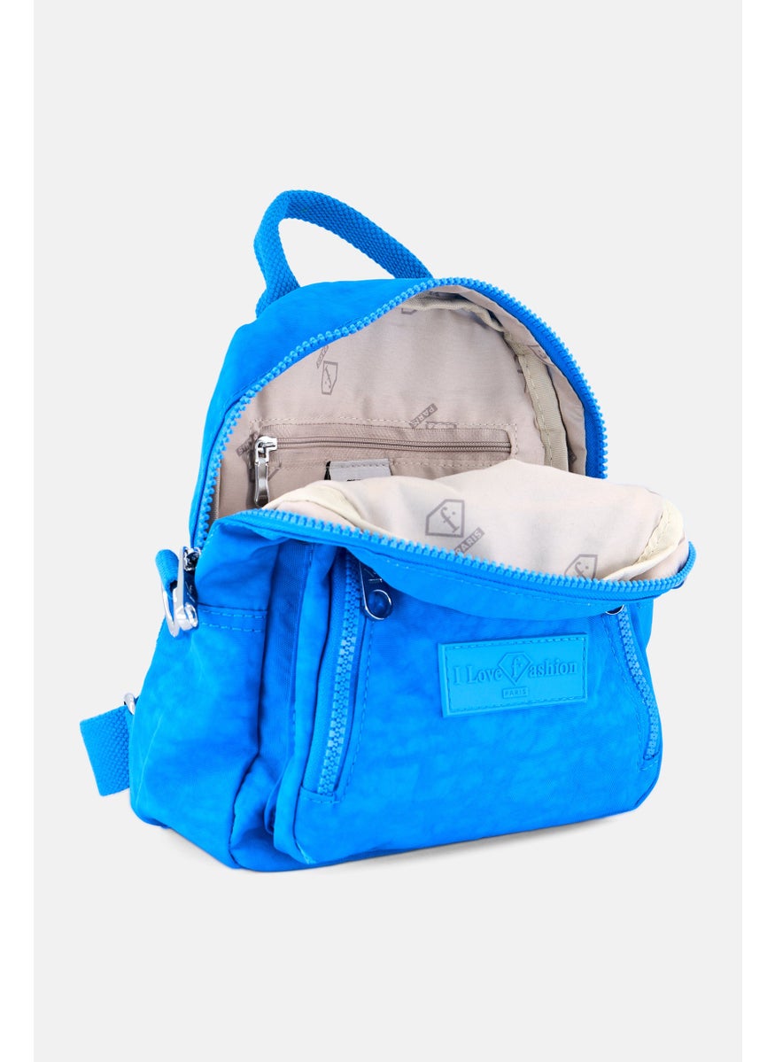 I Love Fashion Women Brand Logo Mini Backpack 21 L x 24 H x 8 W cm, Blue  - Image 3