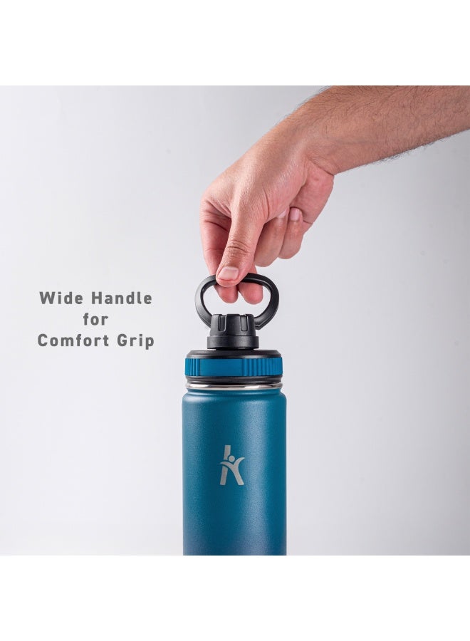 KRYMSO 650ml Stainless Steel Water Bottle, Sports Bottle with Straw, Double Wall Insulated Water Bottle, Thermos Flask, Water Bottle for kids, Gym - Image 5