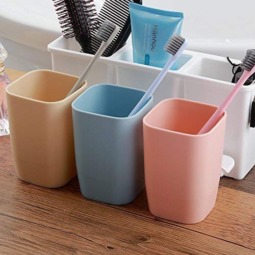 ALXIND 3 Cups Plastic Toothbrush Holder with Wall MountableToothbrush Stands for Bathroom Cosmetic Stand Holder with 3 Slots for Keeping Toothpaste Comb Cream - Image 3