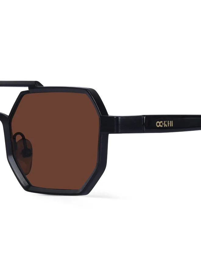 Woggles UV- Protected Brown Hexagonal Sunglasses