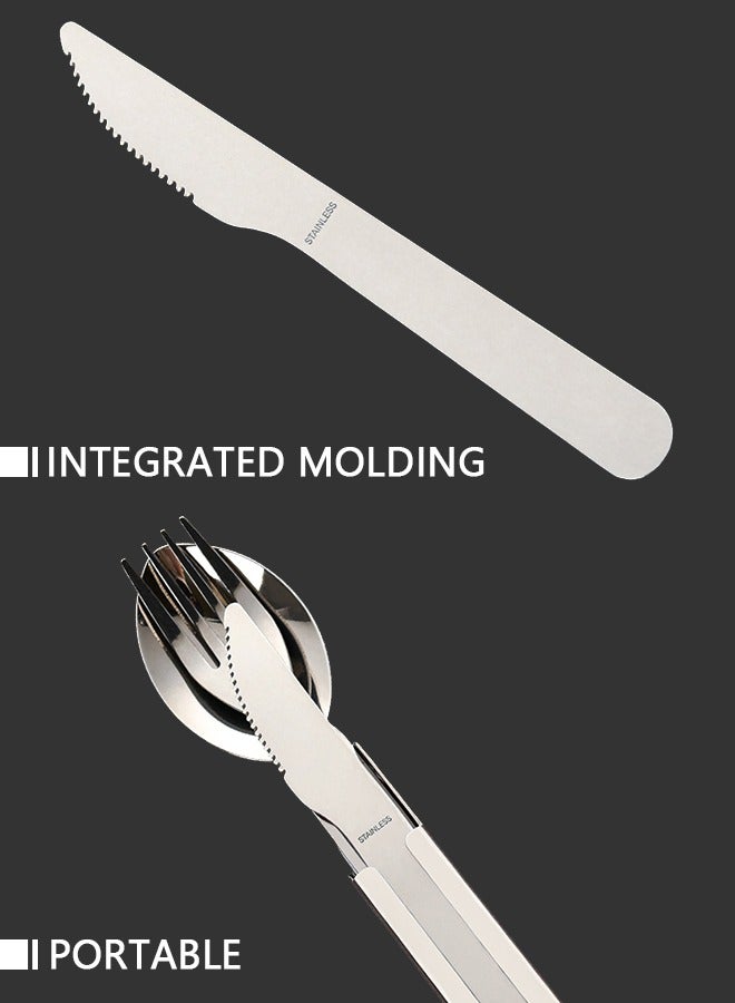 GROIC 4-Pieces Stainless Steel Flatware Cooking Cookware Knife Fork Spoon Bottle opener Set Camping Utility Cutlery Kit with Carrying Bag for Traveling Picnic Hiking - Image 5