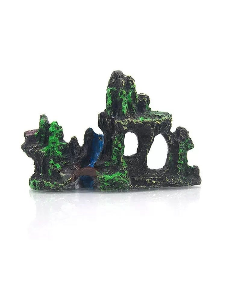 HUANXIN HOME YF Artificial Moss Rock Cave Aquarium Decor, Fish Tank Hideout, Mountain Terrain Ornament - Image 3