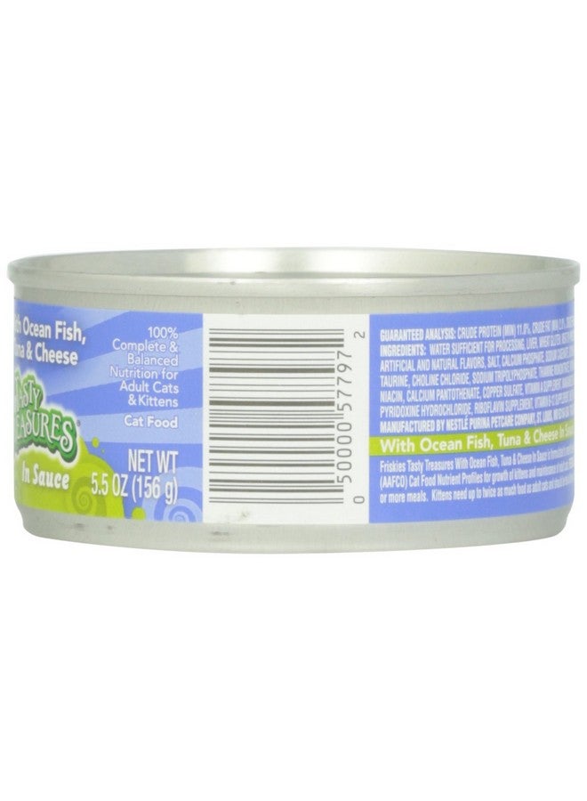 فريسكس طعام القطط المعلب من فريسكيز، كنوز لذيذة، شرائح لحم رئيسية، مع سمك المحيط والتونة في الصلصة، 5.5 أونصة - Image 3