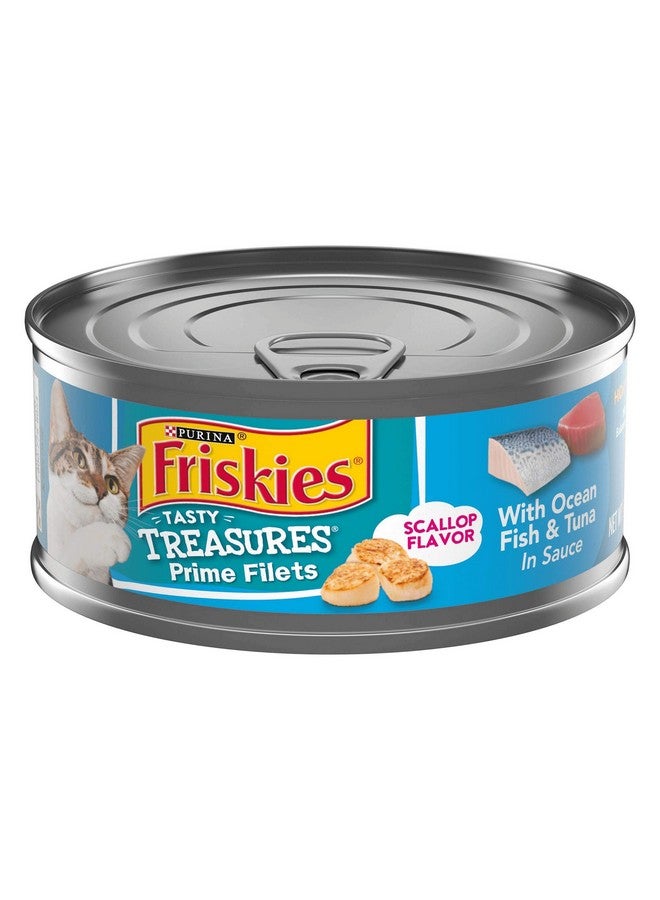 فريسكس طعام القطط المعلب من فريسكيز، كنوز لذيذة، شرائح لحم رئيسية، مع سمك المحيط والتونة في الصلصة، 5.5 أونصة - Image 1