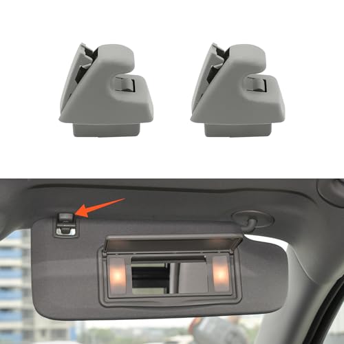 Rebvugr 2PCS Sun Visor Clips for Cars Bracket Sunvisor Retainer Clips 95994975 Car Visor Support Holder Bracket Hanger Visor Accessories for Chevy Silverado 1500 Tahoe GMC Sierra 1500 Gray - Image 1