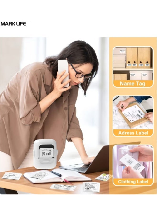 Marklife Thermal Label Paper for Label Maker Machine – Waterproof & Oil-Proof Sticker Labels – Ideal for Home Office, Small Business, Barcode Printing, Shipping, Mailing, Organization – 220 Labels per Roll – Replacement Labeling Tape – 40mm x 30mm – White – Strong Adhesive, Smudge-Free, Easy Peel – Compatible with Most Thermal Label Printers (Brother, Phomemo, Nelko, etc.) - Image 5