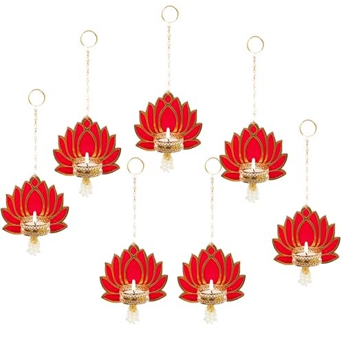 Jaipur Ace Lotus Hangings for Decoration Wall Hangings for Temple Decor, Diwali Decor | Diwali Decoration Items for Home Decor | Pooja Room Decoration Item (Lotus Tealight Hanging) - Image 3