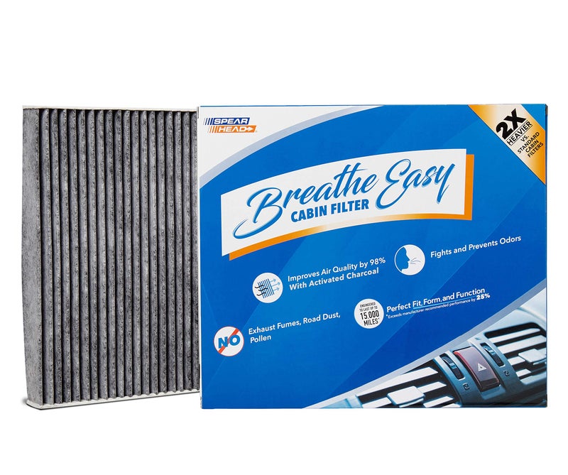 Spearhead Odor Defense Breathe Easy AC Heater Cabin Filter Fits Like OEM Up to 25 Longer Lasting wActivated Carbon BE643
