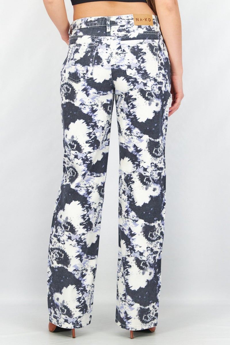 NA-KD Women Regular Fit Tie Dye Non-Stretchable Denim, Multicolor - Image 2