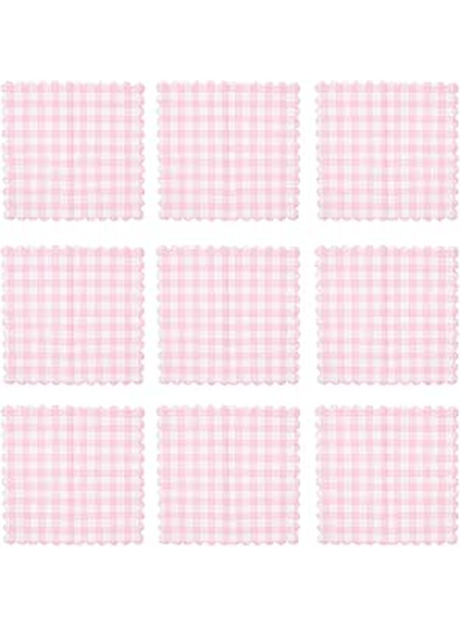 Pink Gingham Disposable Paper Napkins 100 Pack Cocktail Napkins For Wedding Birthday Picnic Party Shower Holiday Events - Image 1