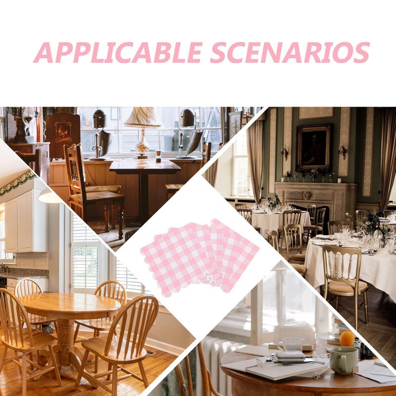 Pink Gingham Disposable Paper Napkins 100 Pack Cocktail Napkins For Wedding Birthday Picnic Party Shower Holiday Events - Image 4
