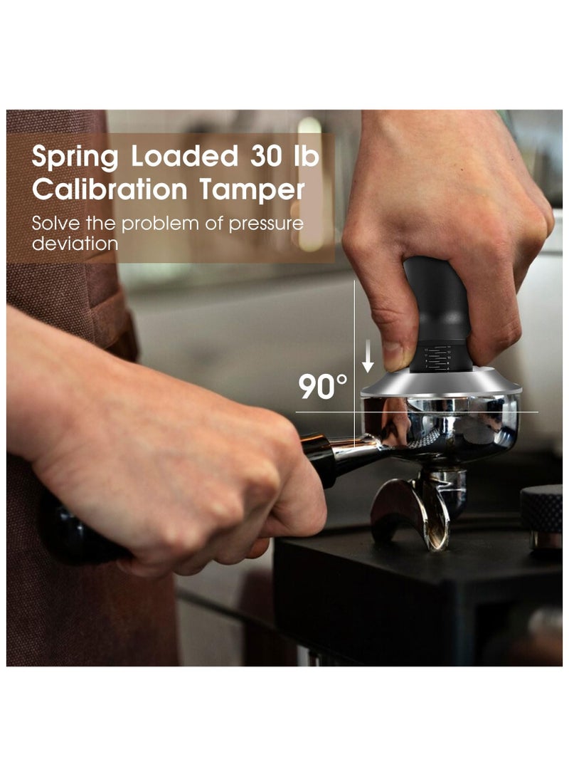 51mm Espresso Accessories Kit, Spring Loaded Calibrated Tamper, WDT Tool and Dosing Funnel Set Fits Espresso Coffee Machines and 51 mm Portafilters - Image 2