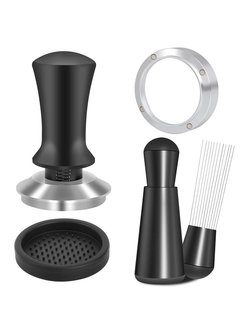 51mm Espresso Accessories Kit, Spring Loaded Calibrated Tamper, WDT Tool and Dosing Funnel Set Fits Espresso Coffee Machines and 51 mm Portafilters - Image 1