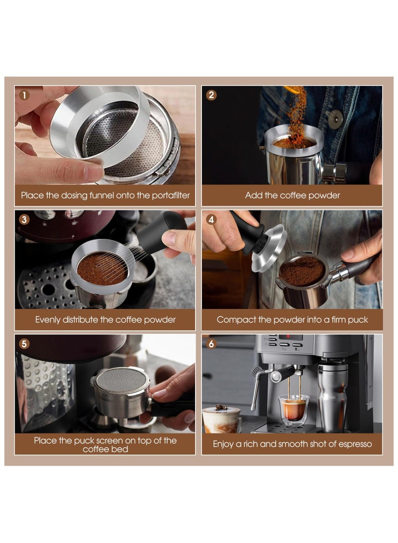 51mm Espresso Accessories Kit, Spring Loaded Calibrated Tamper, WDT Tool and Dosing Funnel Set Fits Espresso Coffee Machines and 51 mm Portafilters - Image 5