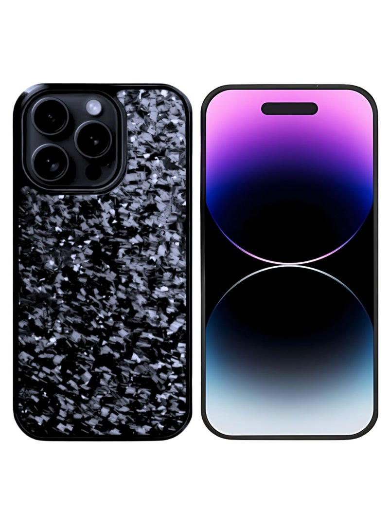 SOLARAE Luxurious Real Carbon Fiber iPhone Case - Lightweight, Drop Protection (iPhone 14 Pro) Silver - Image 1