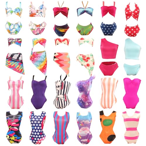 BARWA 5 Sets Swimwear Swimsuit Beach Bikini Bathing Clothes with Shoes for 11.5 Inch Doll… - Image 4