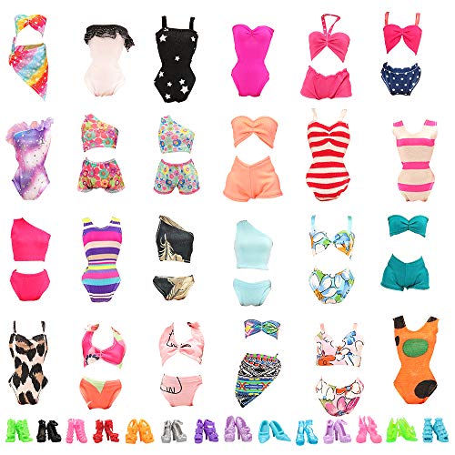 BARWA 5 Sets Swimwear Swimsuit Beach Bikini Bathing Clothes with Shoes for 11.5 Inch Doll… - Image 1