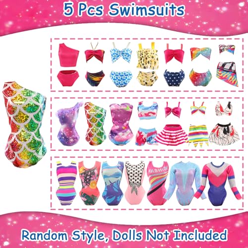 BARWA 5 Sets Swimwear Swimsuit Beach Bikini Bathing Clothes with Shoes for 11.5 Inch Doll… - Image 5