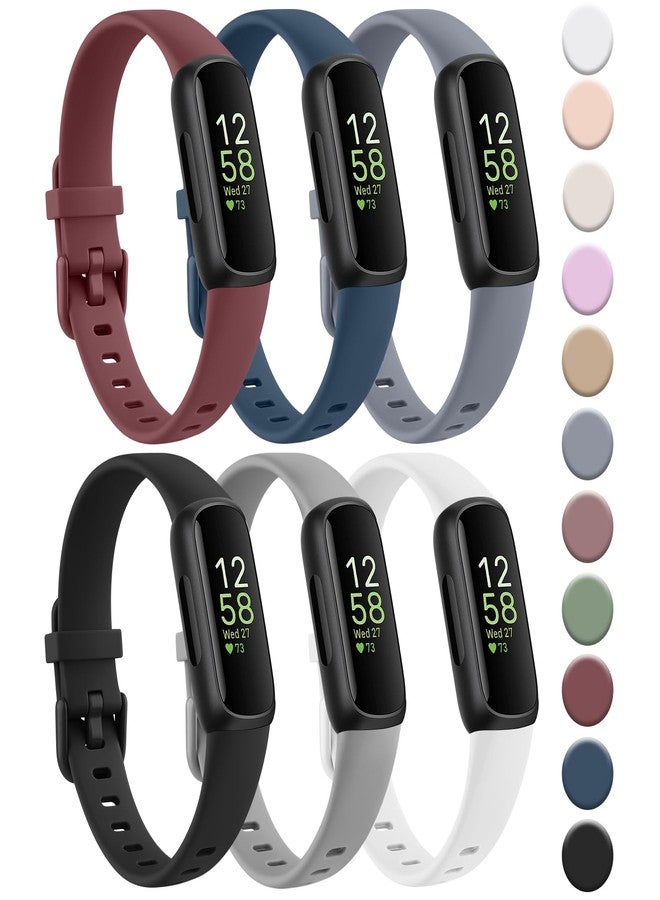 مجموعة من 6 أساور لساعة Fitbit Inspire 3، مناسبة للرجال والنساء، مصنوعة من السيليكون الناعم، قابلة للتعديل، بديلة لأحزمة المعصم، متوافقة مع جهاز تتبع اللياقة البدنية Fitbit Inspire 3. - Image 1