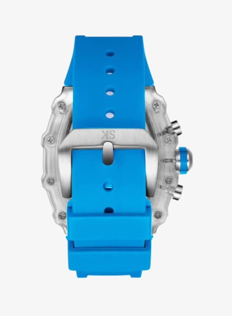 Kenneth Scott blue Men's Blue Silicone Strap Watch K25103-ZSLI - 44.3X52 mm for Men | Best Price UAE