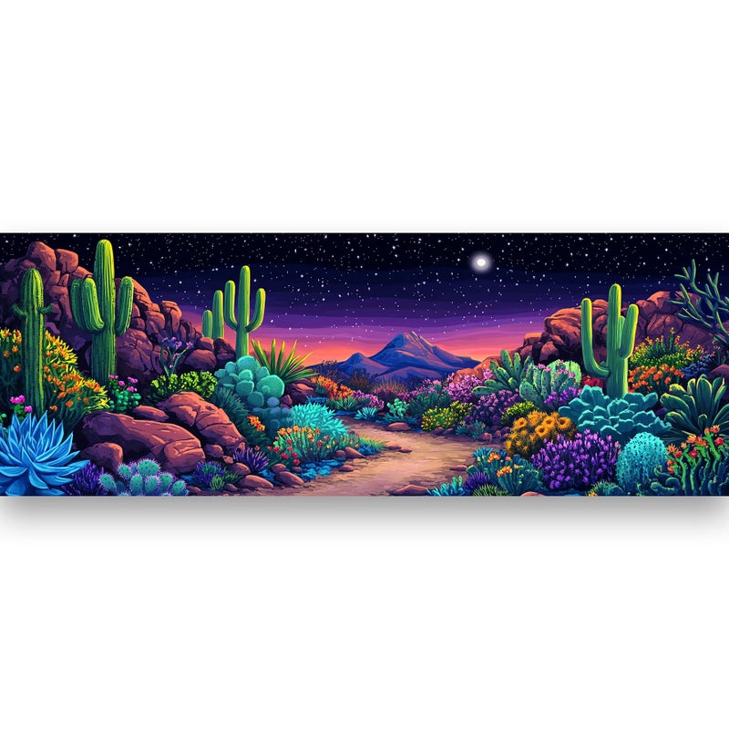Bimkole Large Diamond Art Kits for Adults Cactus, Full Drill 5D DIY Rhinestone Embroidery Set Paint with Diamonds Art Succulent by Number Kits Cross Stitch Home Wall Craft Decoration 31.5x11.81 Inch - Image 1
