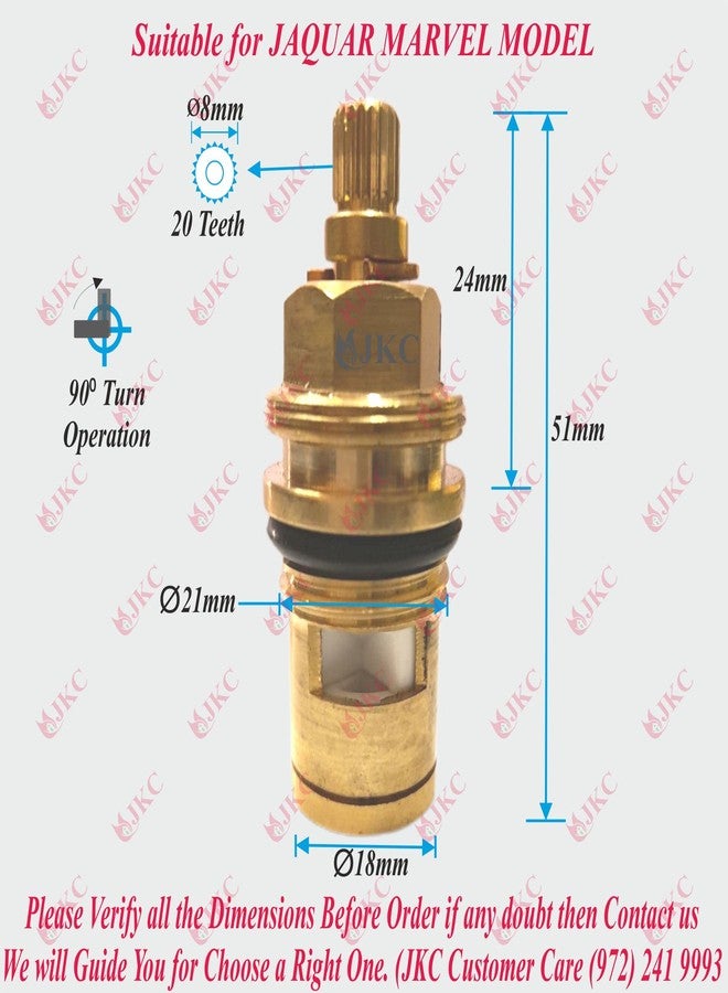 JKC Brass Jaguar Tap Spindle For Water Tap Spares And Accessories Parts For Jaquar Type Tap (Marvel Type) (Pack Of 2) - Image 2