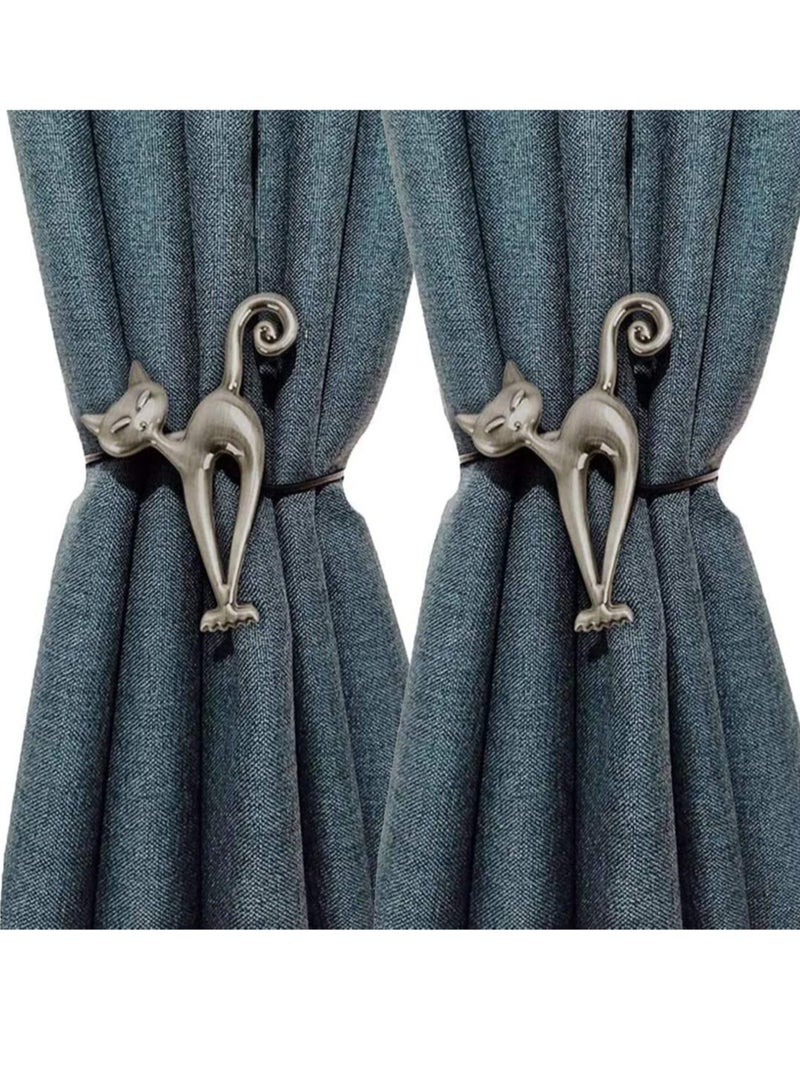 SYOSI Magnetic Curtain Tiebacks, 2 Pieces Cute Cat Magnetic Curtain Tiebacks Curtain Clips Rope Holdbacks Curtain Holder Buckles with Strong Durable Magnet for Home Office Dorm - Image 4