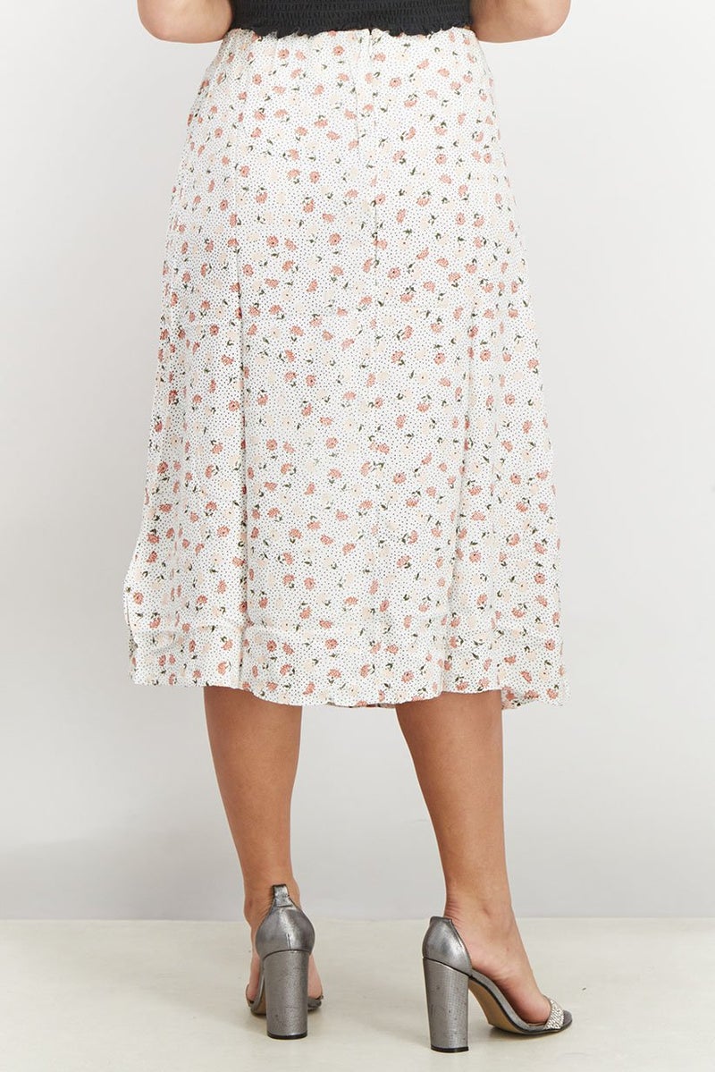 rvca Women Floral Print Midi Skirt, Multicolor - Image 4
