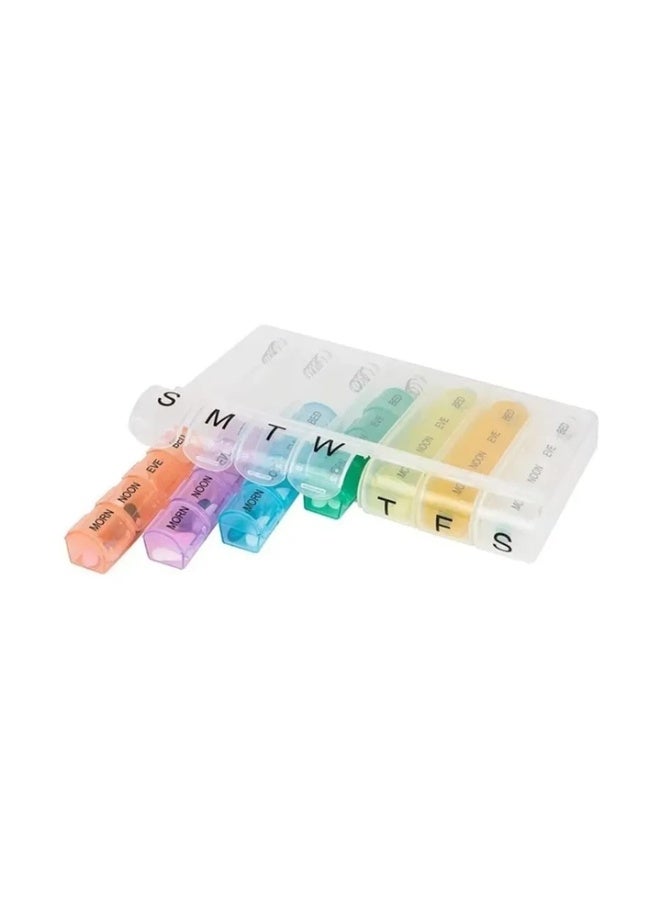 Weekly pill organizer divided into four daily sections, suitable for pocket or purse. - Image 2