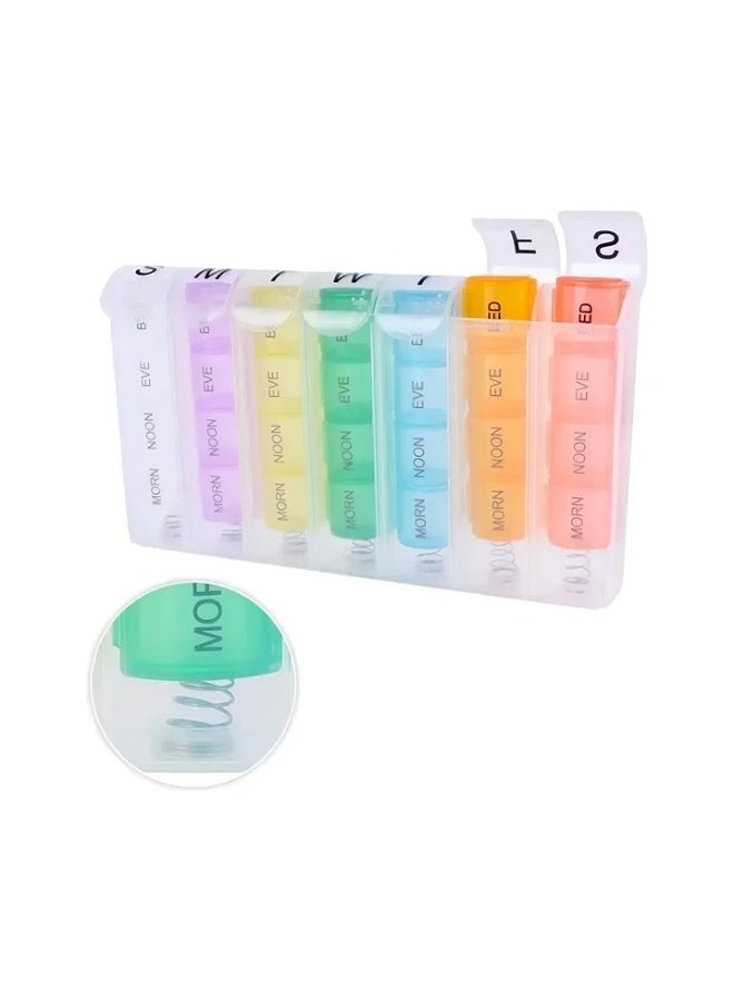 Weekly pill organizer divided into four daily sections, suitable for pocket or purse. - Image 3